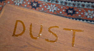 Dust Word on Table