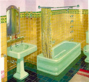 1927 Kohler Yellow Bathroom