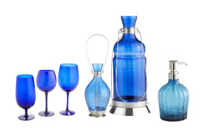 Pier 1 Blue Glass Items