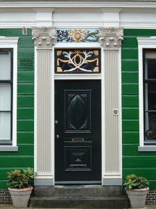 Ornate Green Front Door