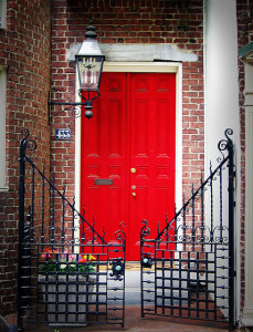 Red Front Door and Gate