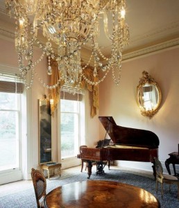 Chandelier and Piano